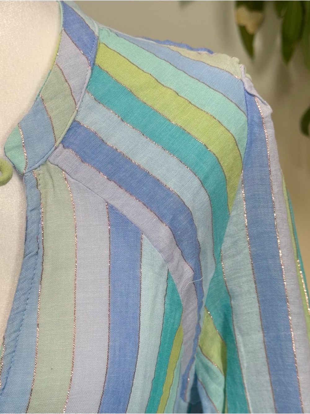 Anthropologie Coastal Boho Celandine Blue Sea Stripe Maxi Dress NWT S Flowy - Picture 7 of 11